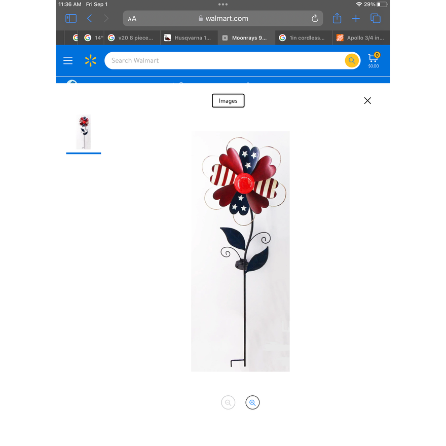 Moonrays Old Glory Daisy Spinners - Red, White, & Blue - (40H x 11.5W)