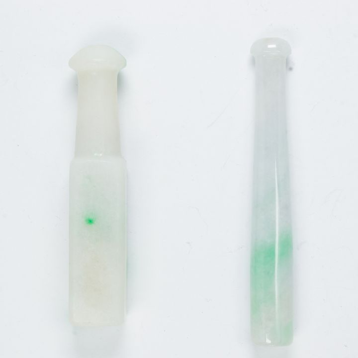 (lot of 2) Chinese jadeite cigarette holders