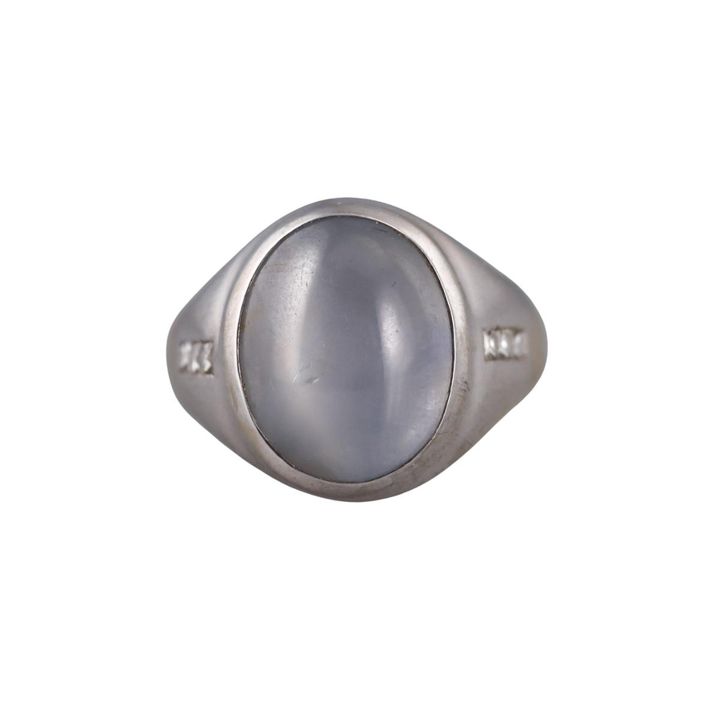 18k Gold 15ct Star Sapphire Diamond Ring