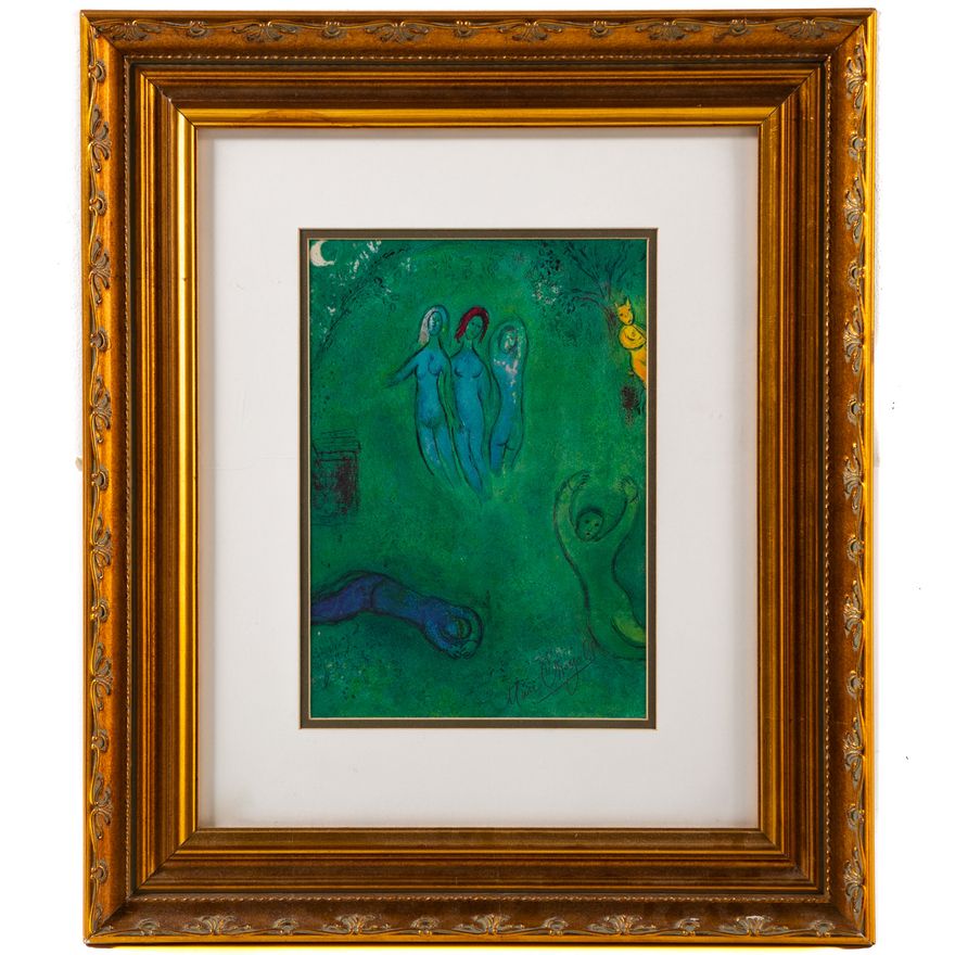 After Marc Chagall. "Daphnis' Dream & the Nymphs," offset lithograph