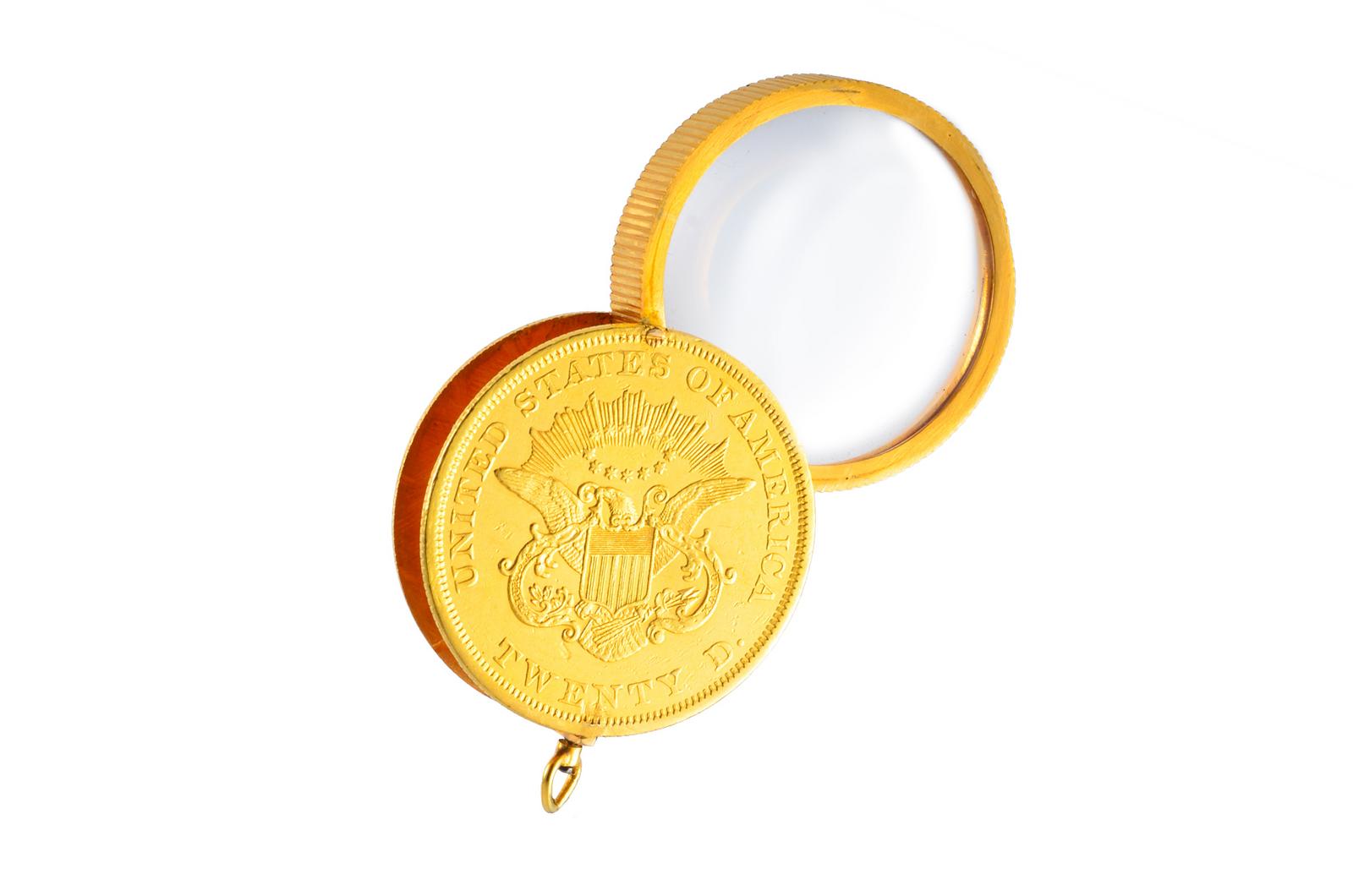 American Gold Coin Magnifying Glass  Fortuna Fine Jewelry Auctions and  Appraisers
