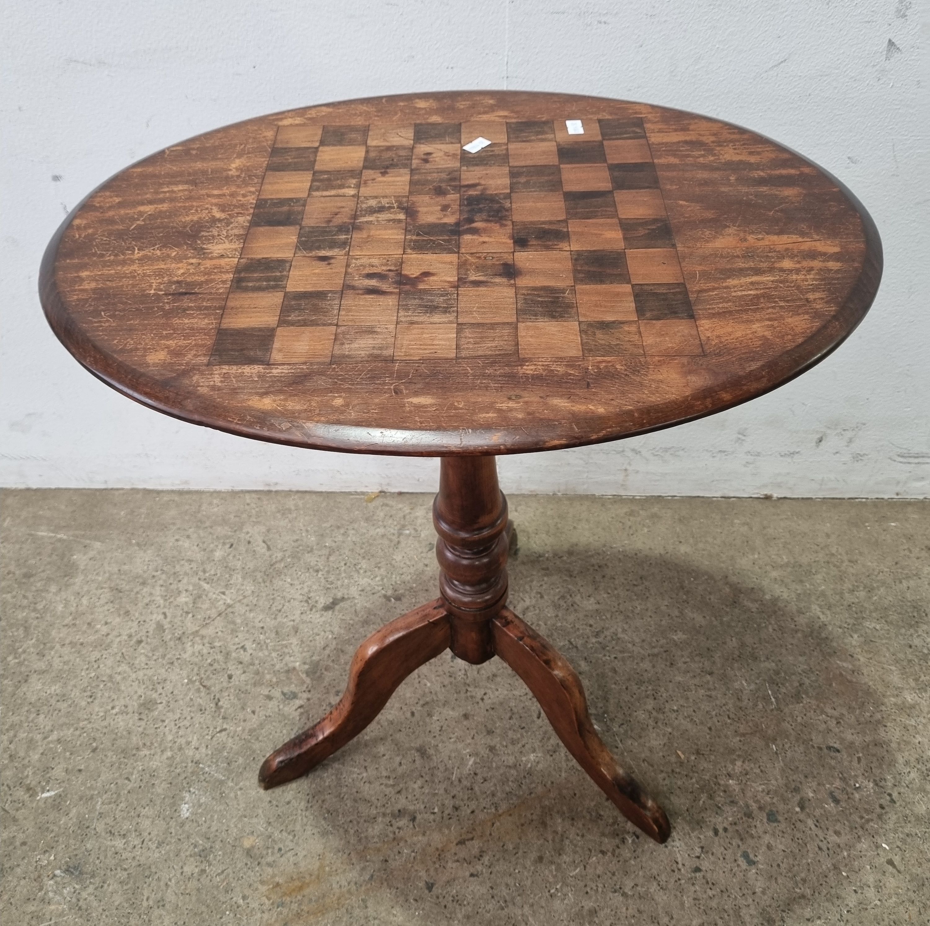 A Colonial Pine Chess Table