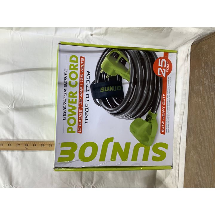 SunJoe Generator Series Power Cord SJTW Heavy Duty 25Foot (10 Gauge,30 Amp, 125Volt)