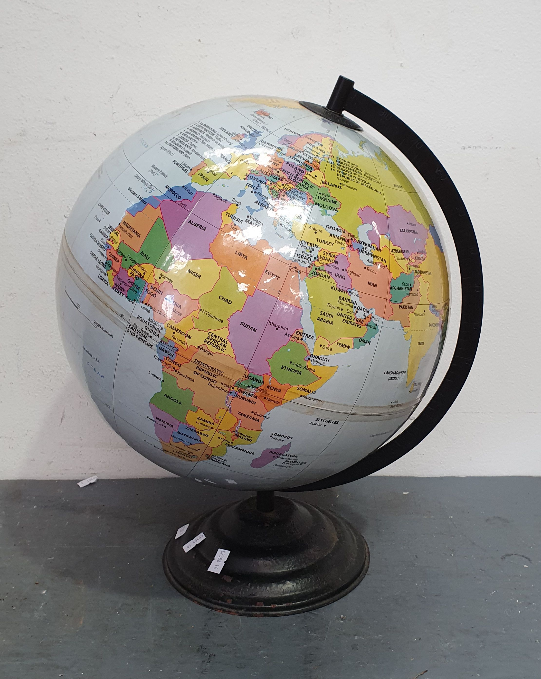 1302 · A WORLD GLOBE ON STAND