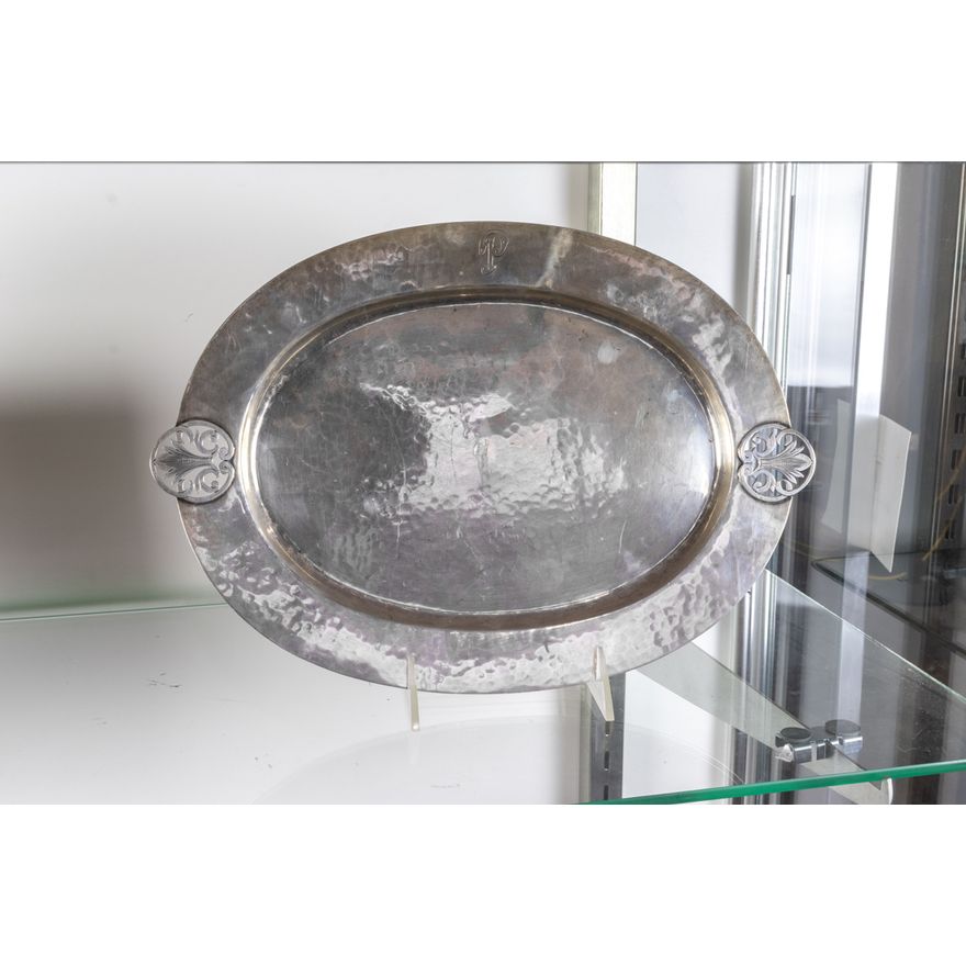 An Arts & Crafts Richard Dimes hand wrought oval dishform tray