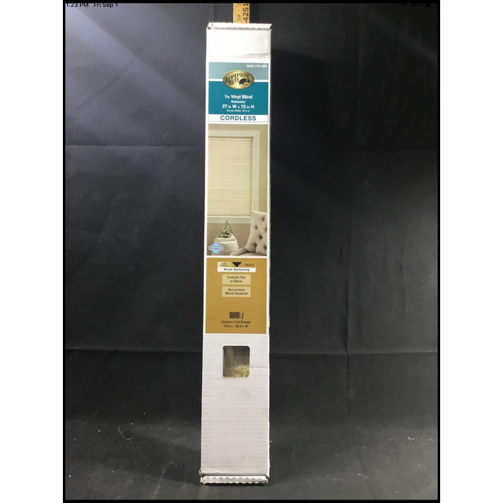 Hampton Bay 1" Vinyl Blind Cordless 27" W x 72" H