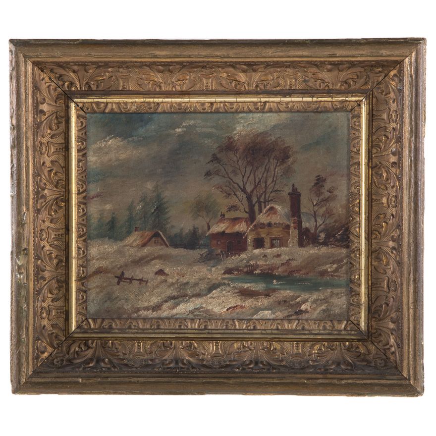 Artist Unknown, 20th c. Cottages in Winter