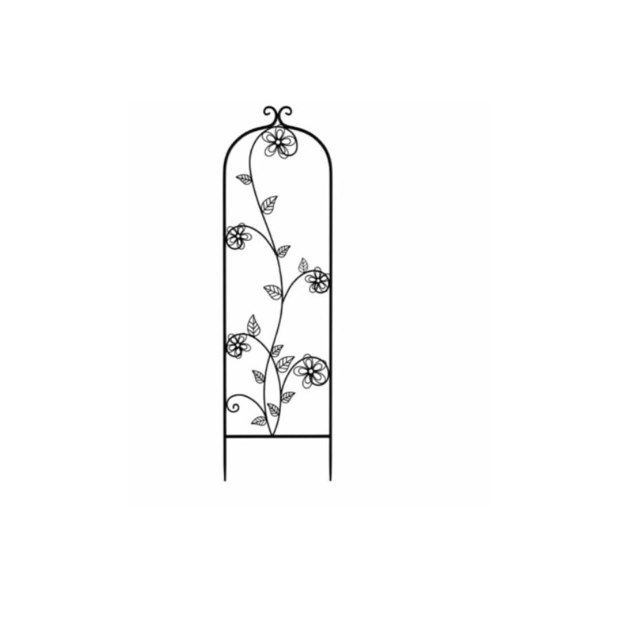 Pure Garden 50-LG5080 Decorative Lattice Metal Panel Garden Trellis (Black)