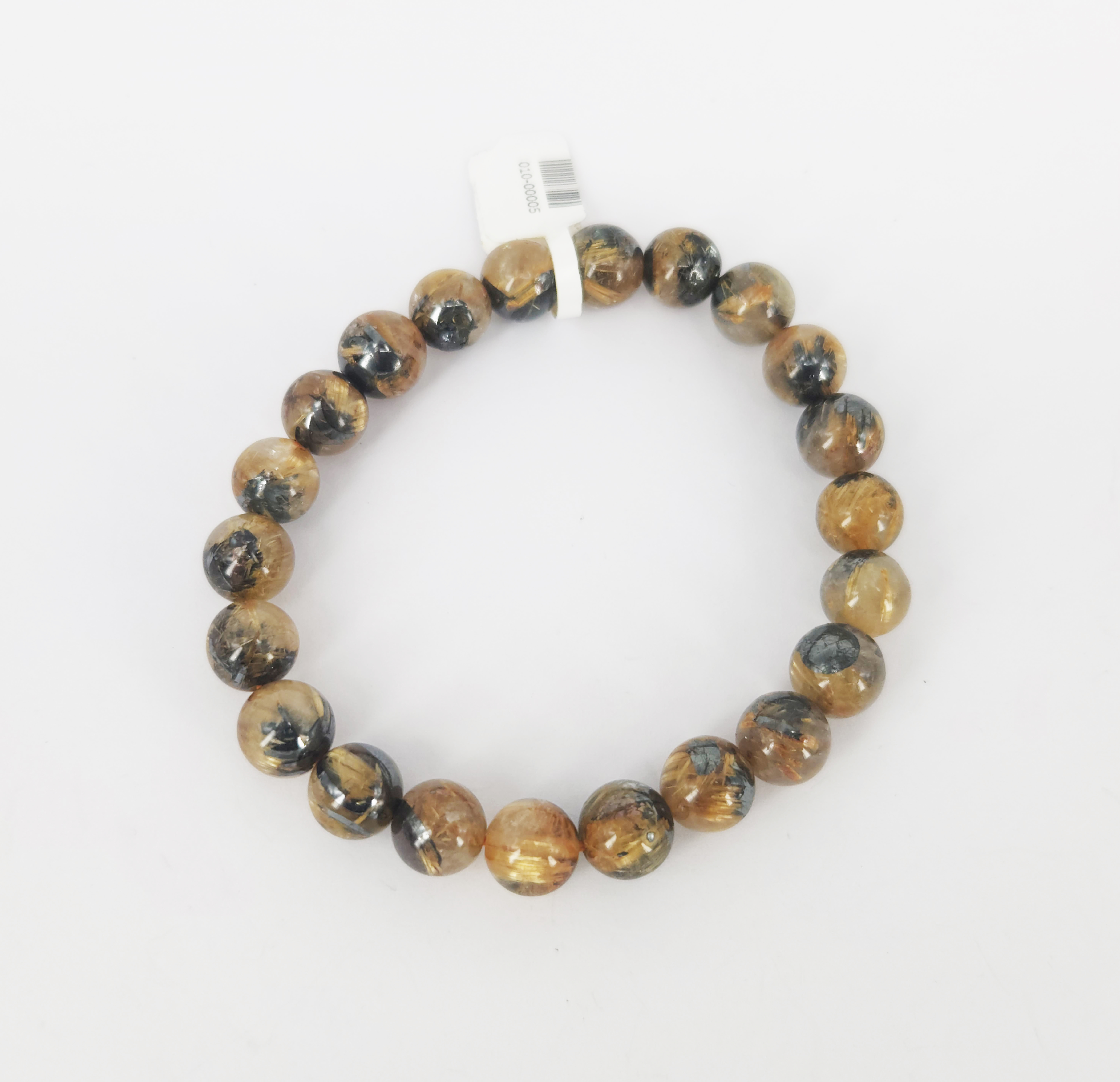 An 8mm Golden Rutilated Quartz Beaded Bracelet