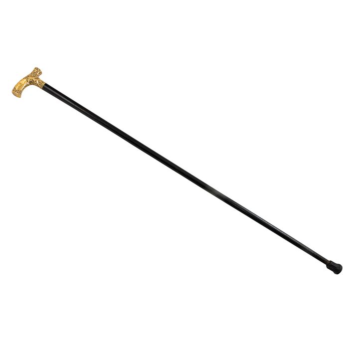 An American ebonized wood presentation walking stick fitted with a gold filled crook handle "Tenn Medical College Presented to M Dra...