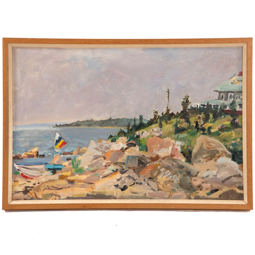 Raoul Middleman. Rocky Coastline, oil