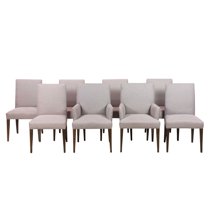 (lot of 8) Crate and Barrel Miles Upholstered Dining chairs