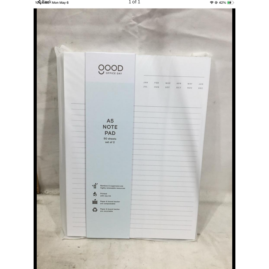 Set of 2 Good Office Day A5 Note Pads 50 Sheets Each