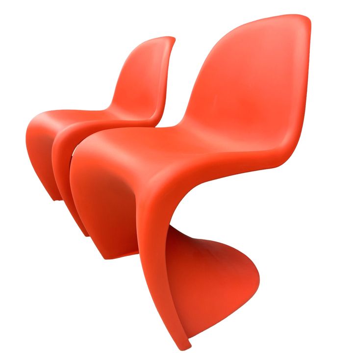VERNER PANTON Orange S Chairs, Set of 2 VITRA