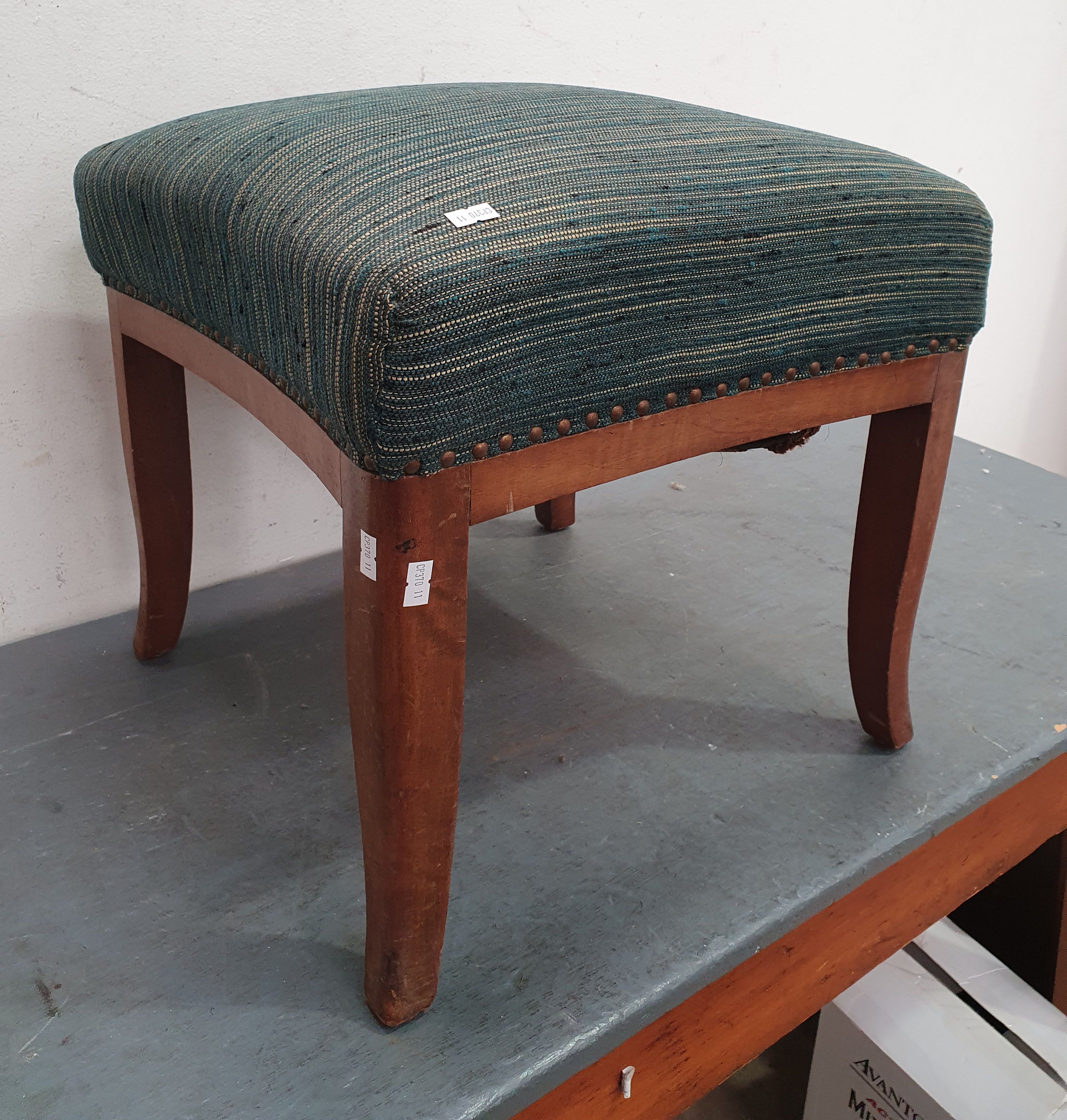 A Cloth Upholstered Foot Stool