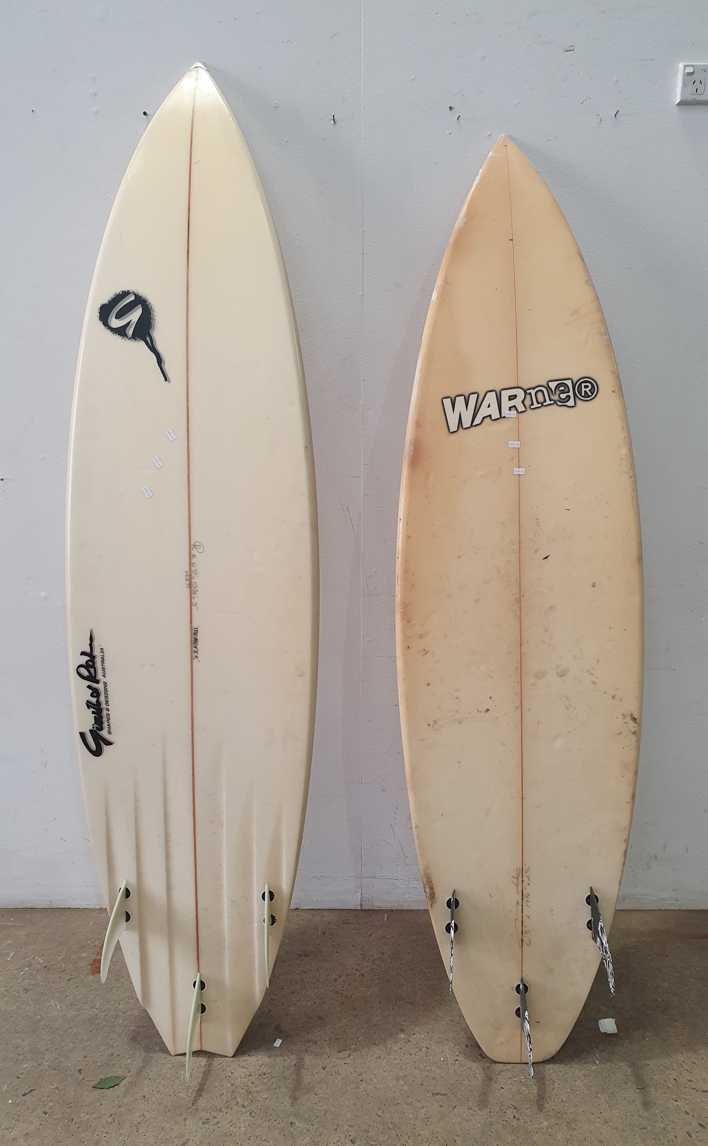 Two Various Tri Finned Surfboards