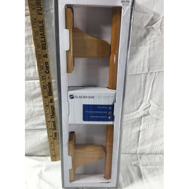 Glacier Bay Solid Oak Towel Bar 18"