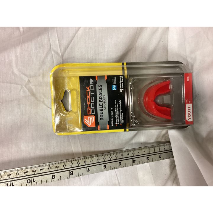 Shock Doctor Double Braces Strapless Youth Mouthguard- Red