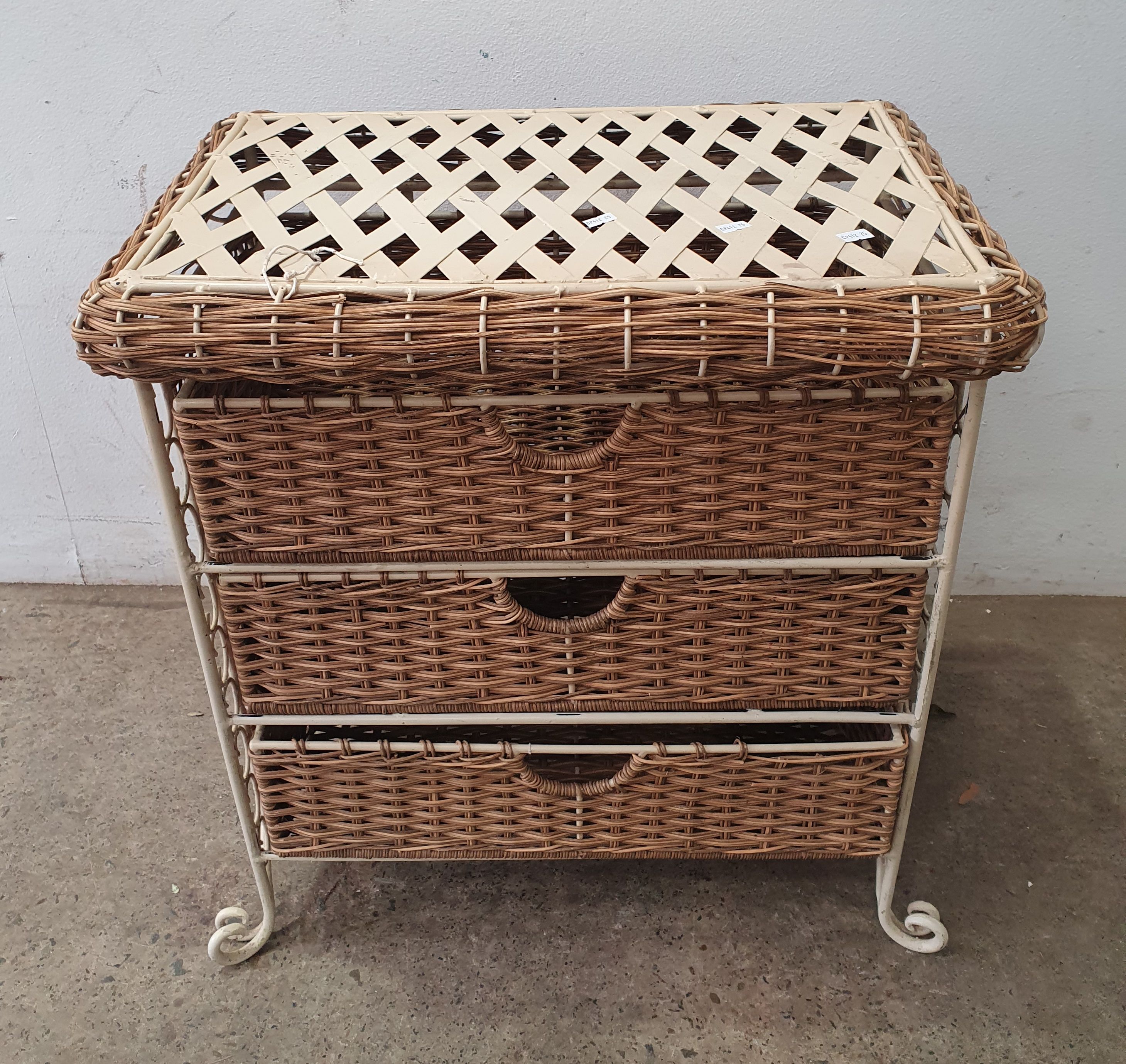 A Faux Wicker Set Of Drawers