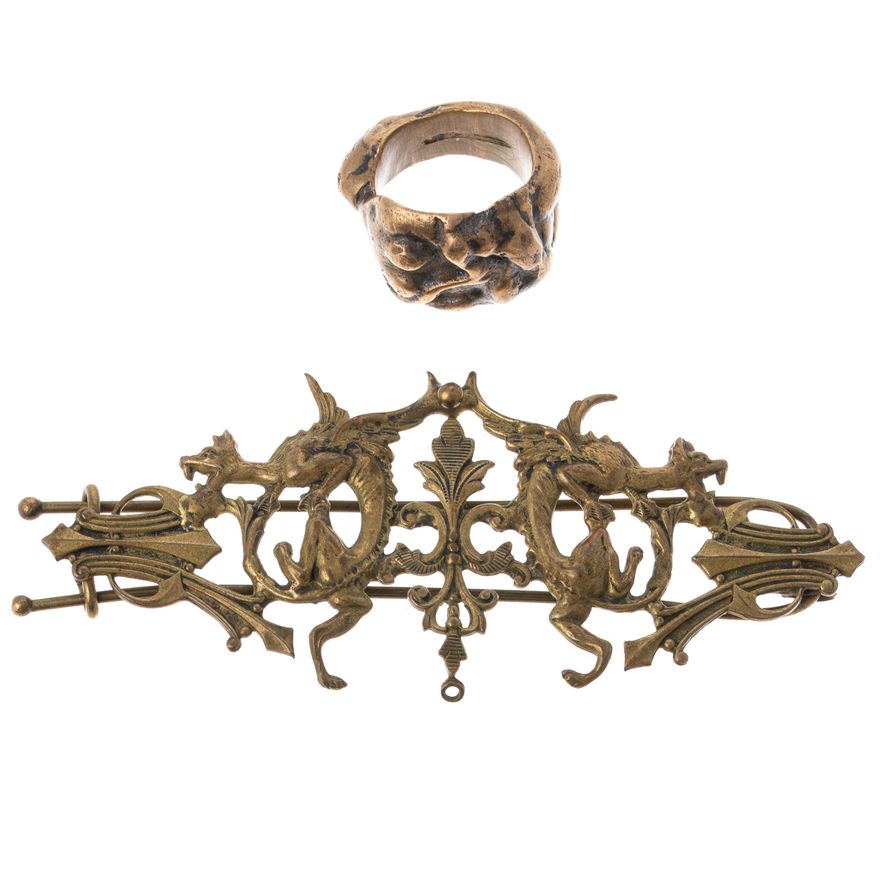 A Bronze Ring & Barrette