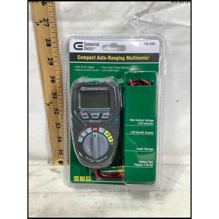 Commercial Electric Compact Auto-Ranging Multimeter
