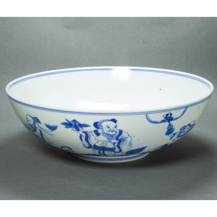 Chinese underglaze blue 'immortals' bowl