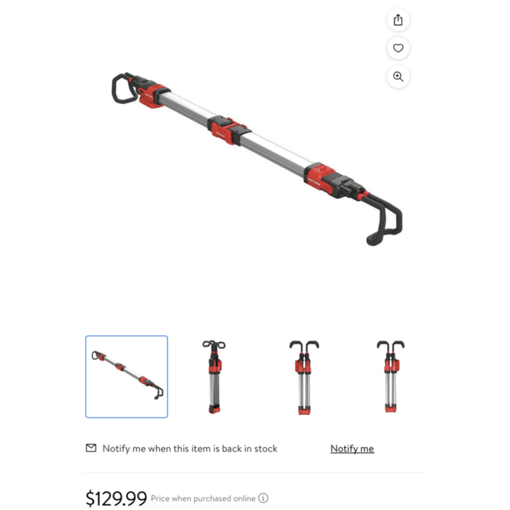 Craftsman 1200 Lumen LED Rotating Work Light - Tool Only