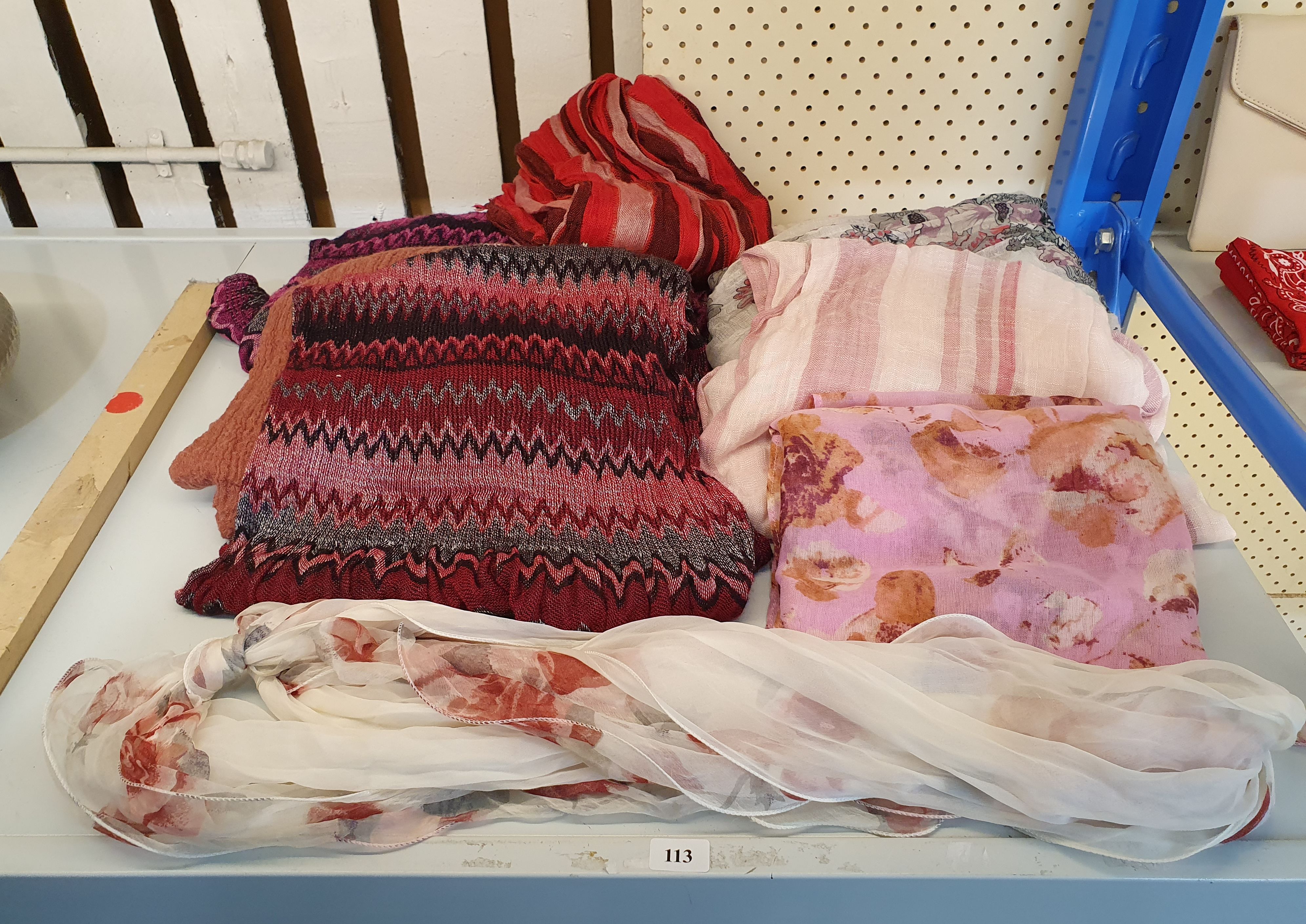 113 · EIGHT VARIOUS SCARVES
