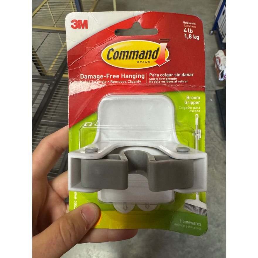 Command Brand 4Lb. Broom Gripper - White