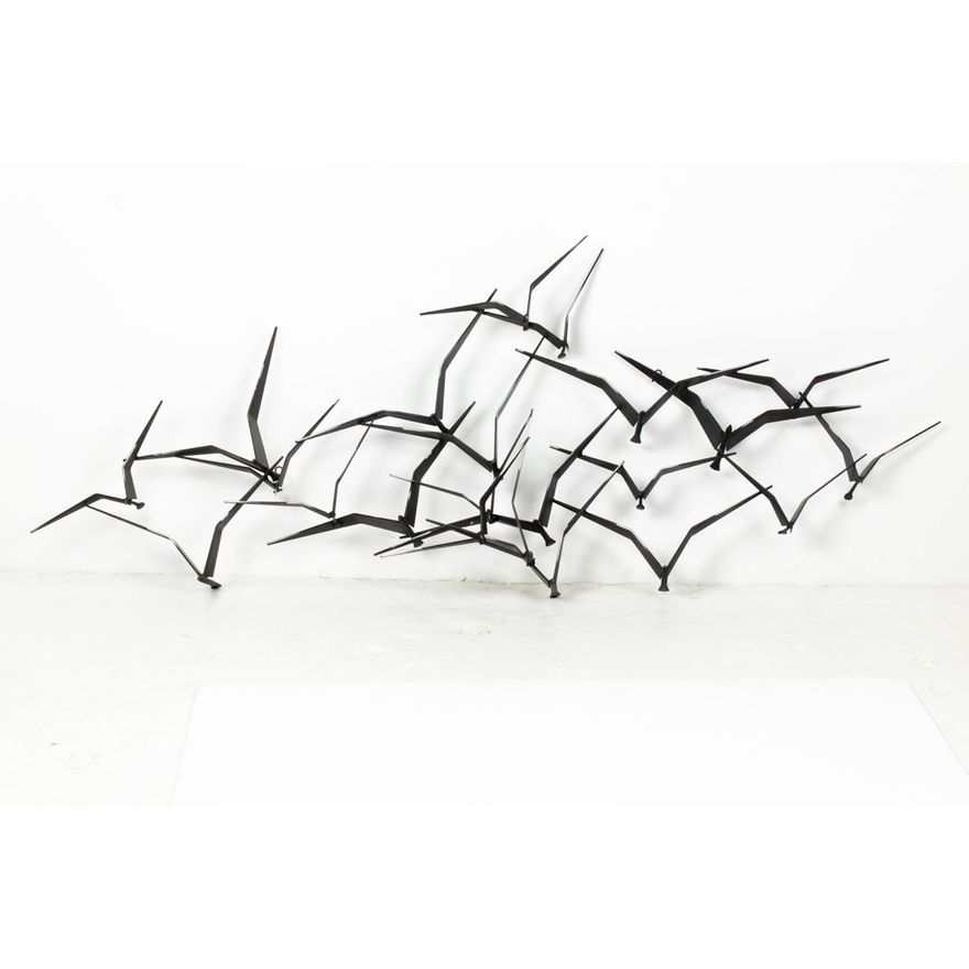 Curtis Jere wall sculpture depicting birds in flight