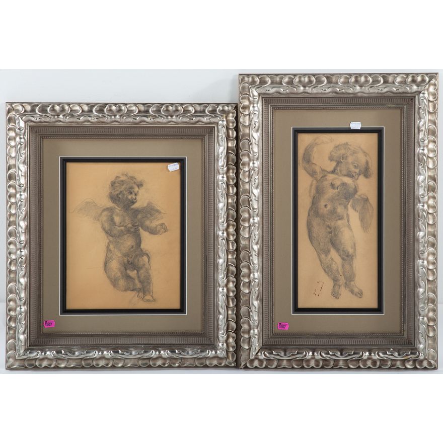 Artist Unknown. A Pair of Sketches of Putti