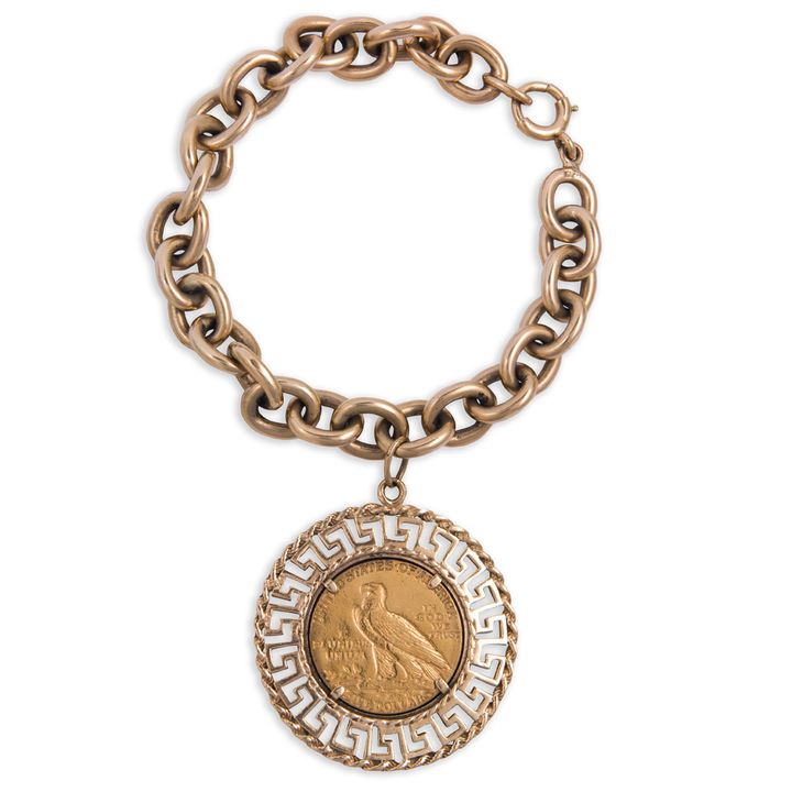 A gold coin bracelet