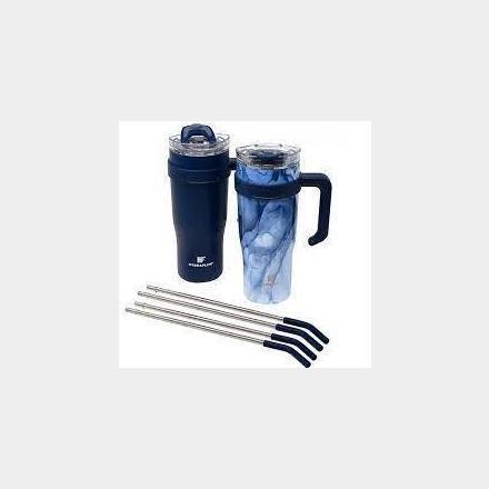 Hydraflow 40-oz Double Wall Stainless Steel Tumbler w/ Handle Navy/Mar