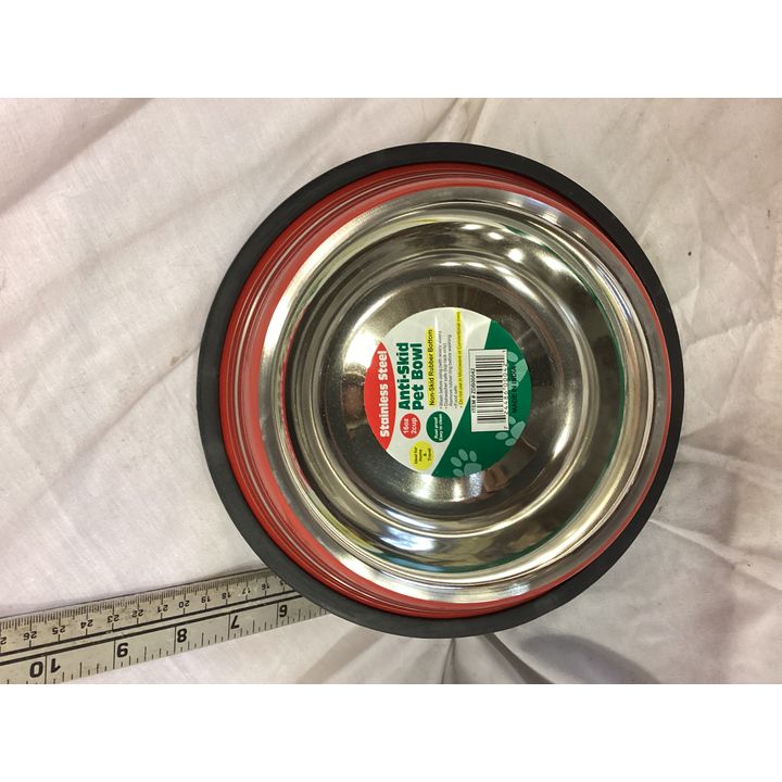 Stainless Steel Anti- Skid Pet Bowl (16oz Or 2 Cups ) Red