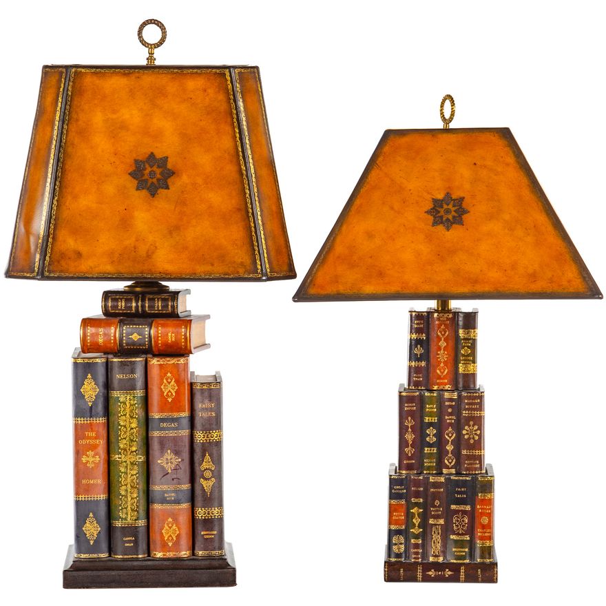 Two Maitland Smith Book Stack Lamps