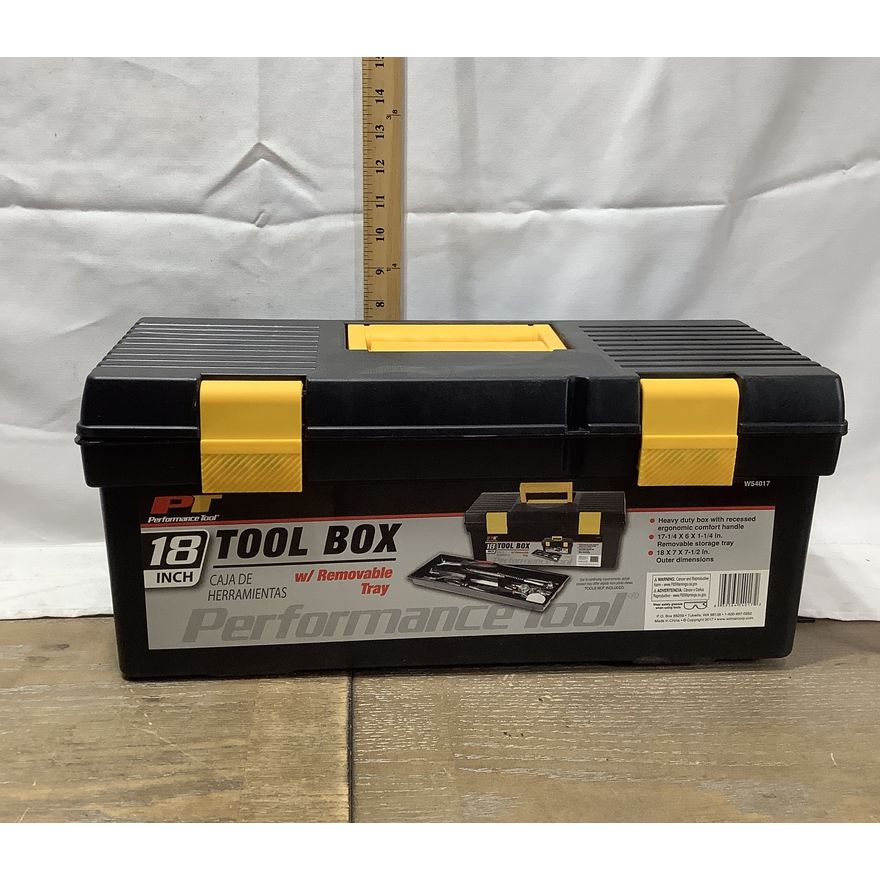 Performance Tool 18" Tool Box with Removable Tray