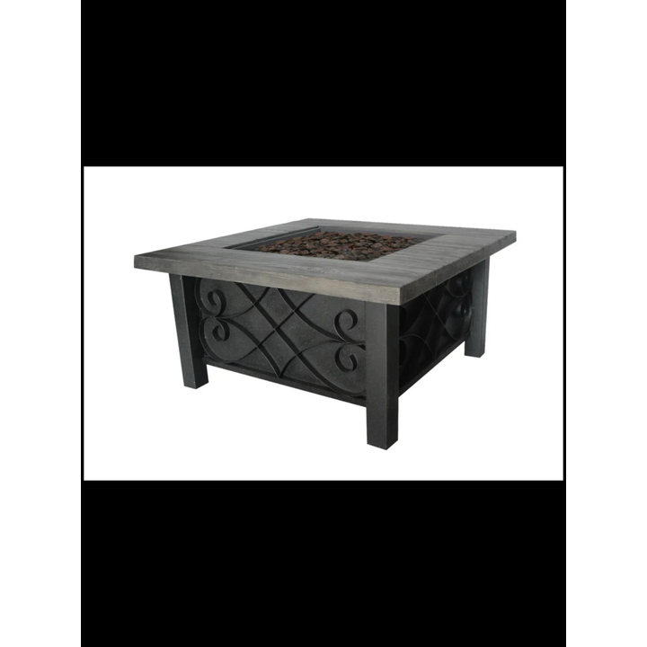 Bond Marbella Gas Fire Table (34.65'' x 34.65'' x 18'') 50,000BTU, Stainless Steel Burner, PVC Cover Included & Lava Rocks