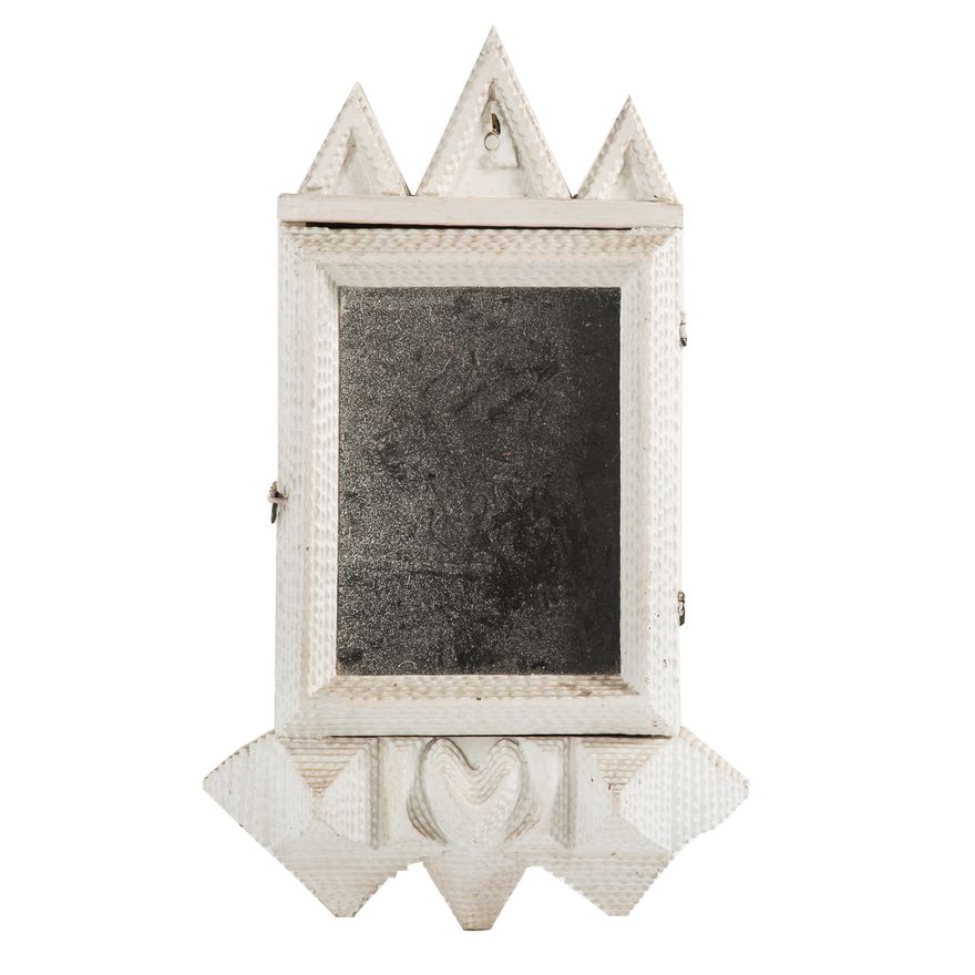 Tramp Art Painted Hanging Medicine Cabinet