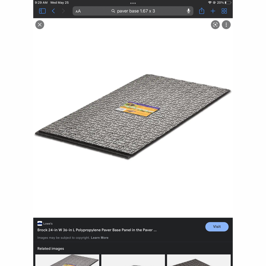 Paver Base Panel (24inW x 36inL) Covers 100sq ft
