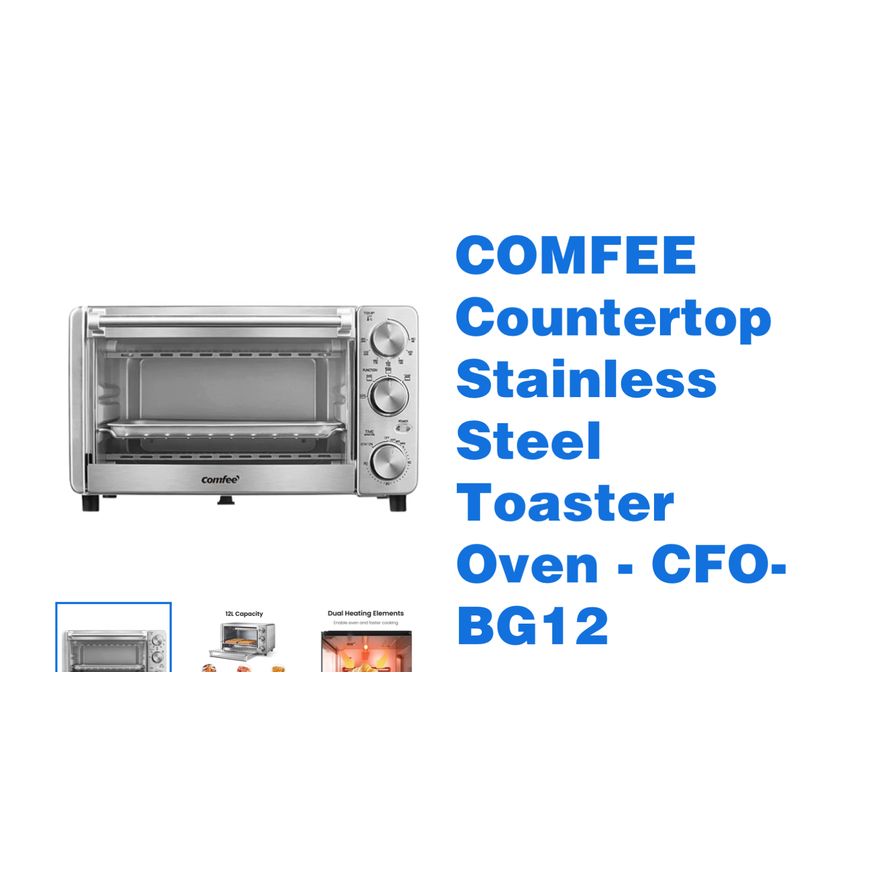 Comfee Countertop Stainless Steel Toaster Oven- 14.8'' x 11.9'' x 8.9'' 120V/60Hz, 1100W