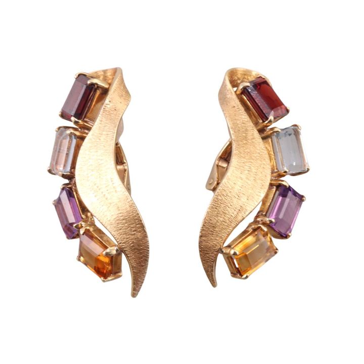 H. Stern 18k Gold Multi Gemstone Earrings