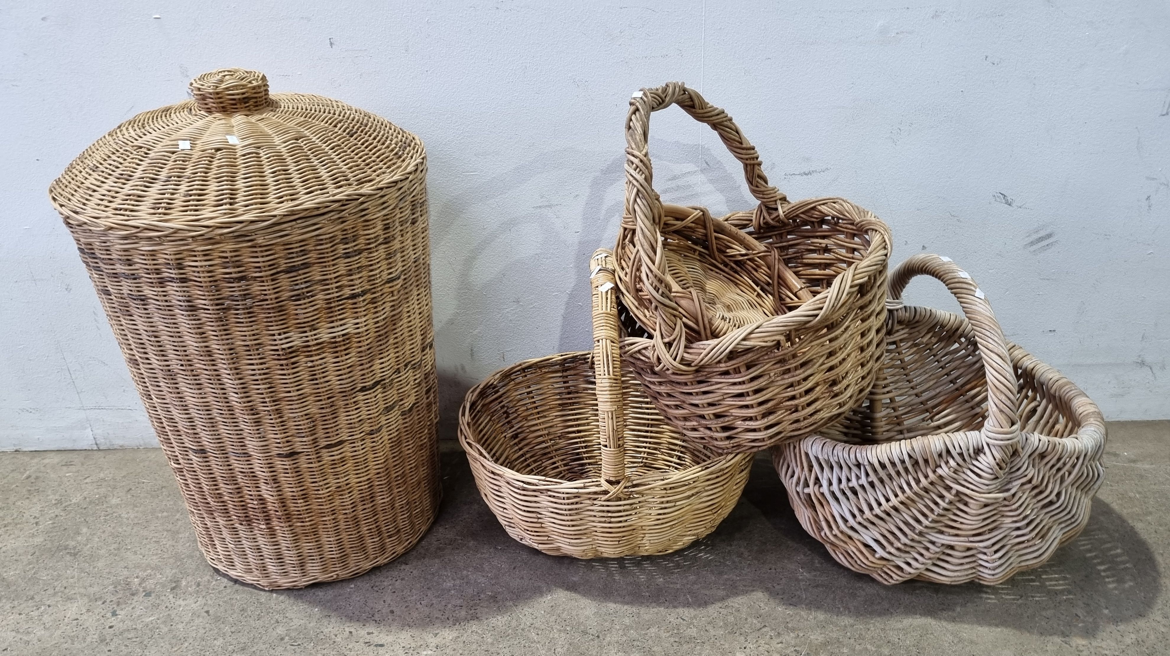 A Group Of Cane Baskets