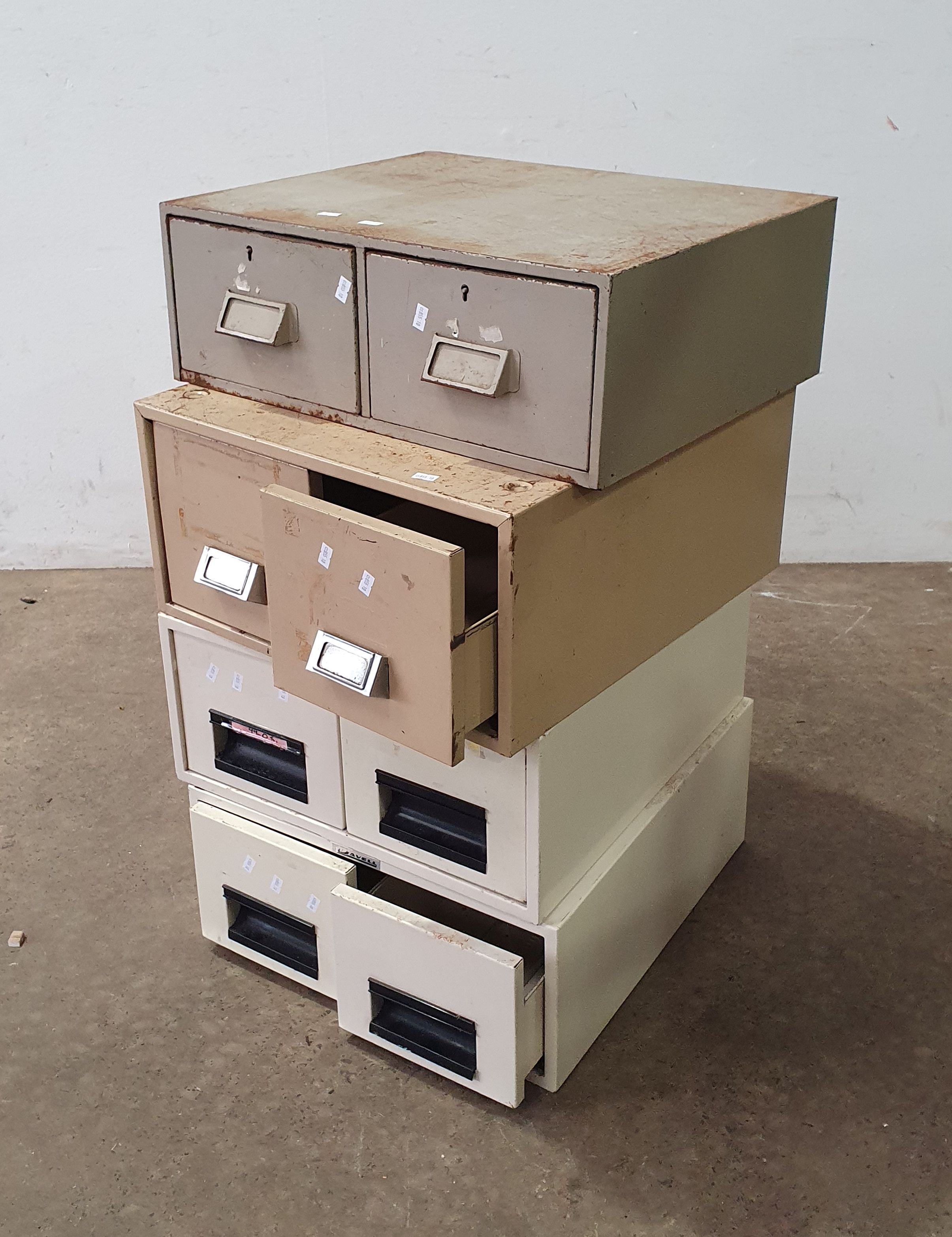 A SET OF FOUR METAL STORAGE UNIT