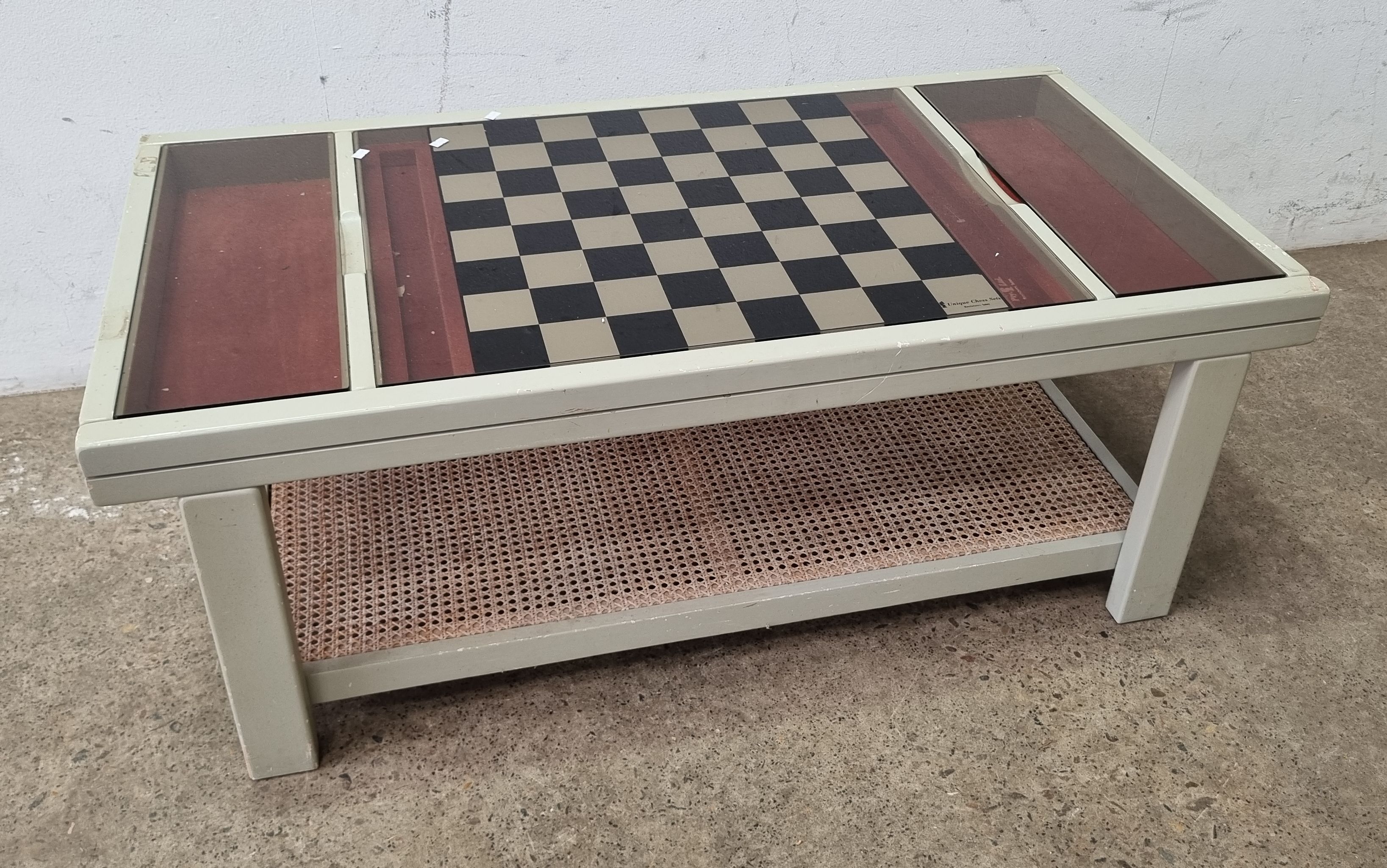 A Glass Topped Chess Table