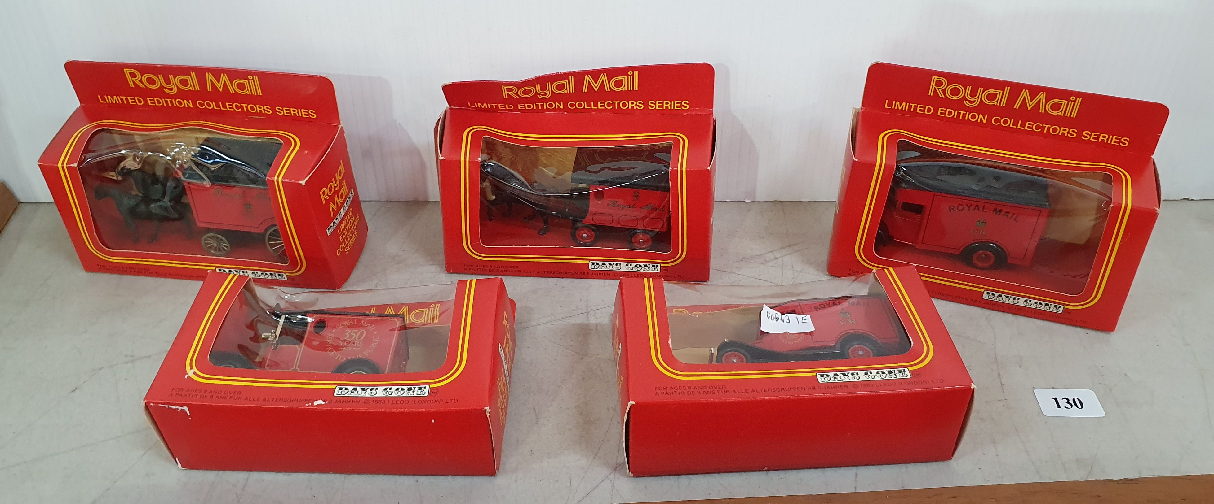 130 · FIVE 'DAYS GONE' DIE CAST ROYAL MAIL VEHICLES