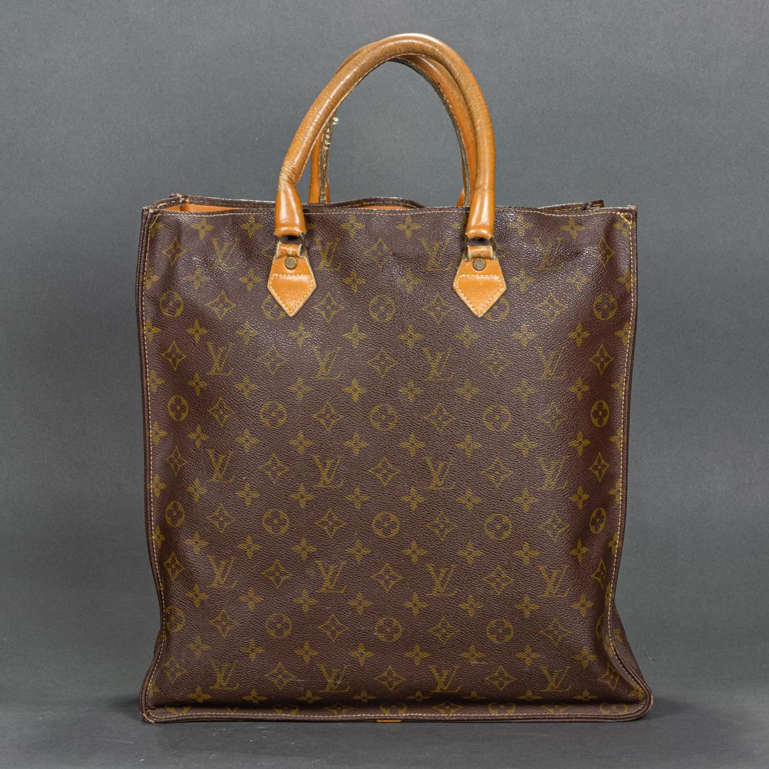 Vintage Louis Vuitton monogram canvas Sac Plat tote with rolled