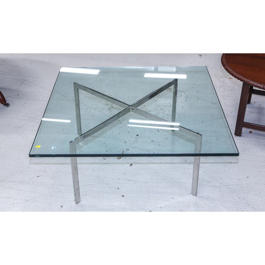 Glass Top Coffee Table with Metal Base