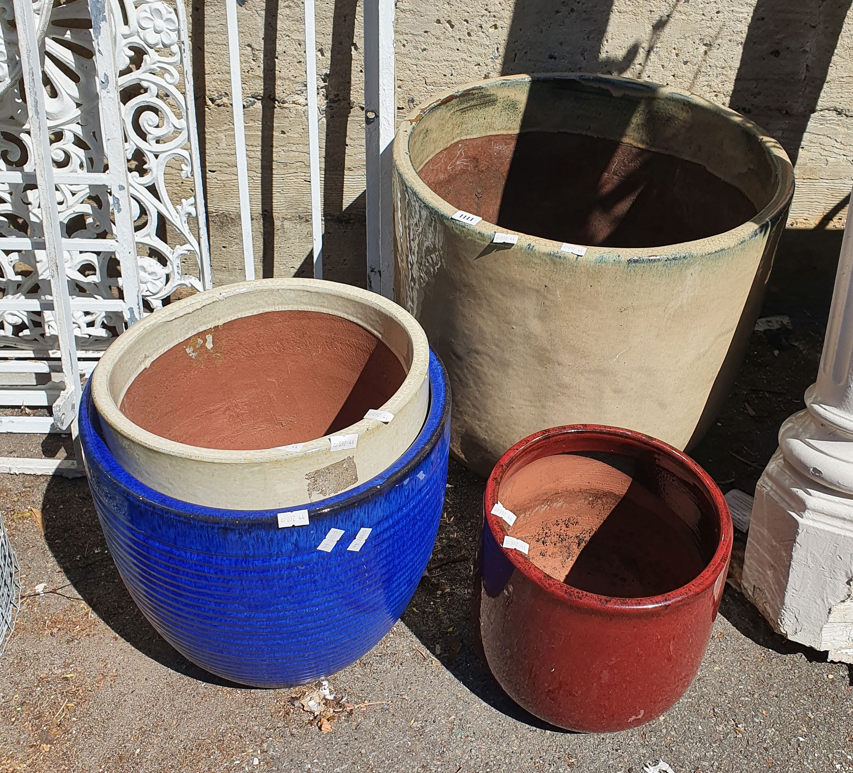 A Group Of Glazed Pots