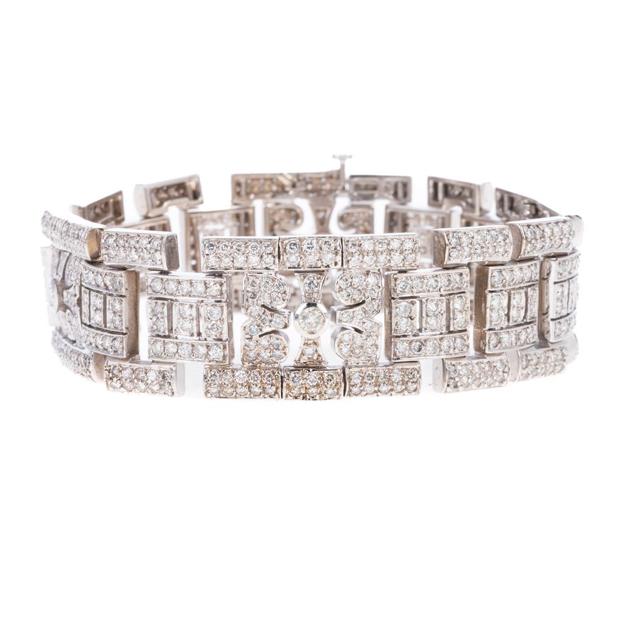 An Art Deco Style Diamond Bracelet in 14K