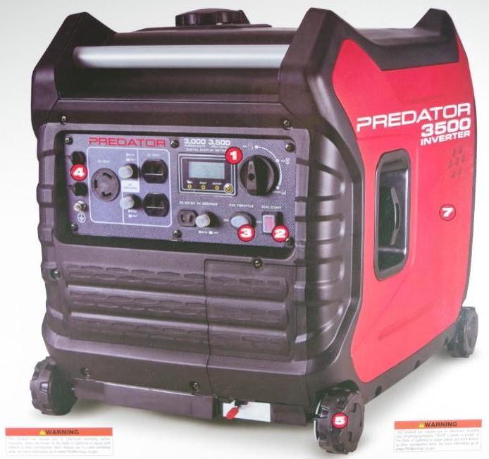 PREDATOR 3500W Gasoline Powered, Portable Inverter Generator w/ 30A RV ...